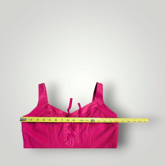 DIANE von FURSTENBERG Fuchsia Pink Dress Women's Size 8 Lace-Up Coquette - Picture 4 of 10